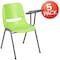 Flash Furniture Green Ergonomic Shell Chair with Left Handed Flip-Up Tablet Arm, PK5 5-RUT-EO1-GN-LTAB-GG - alternate 4